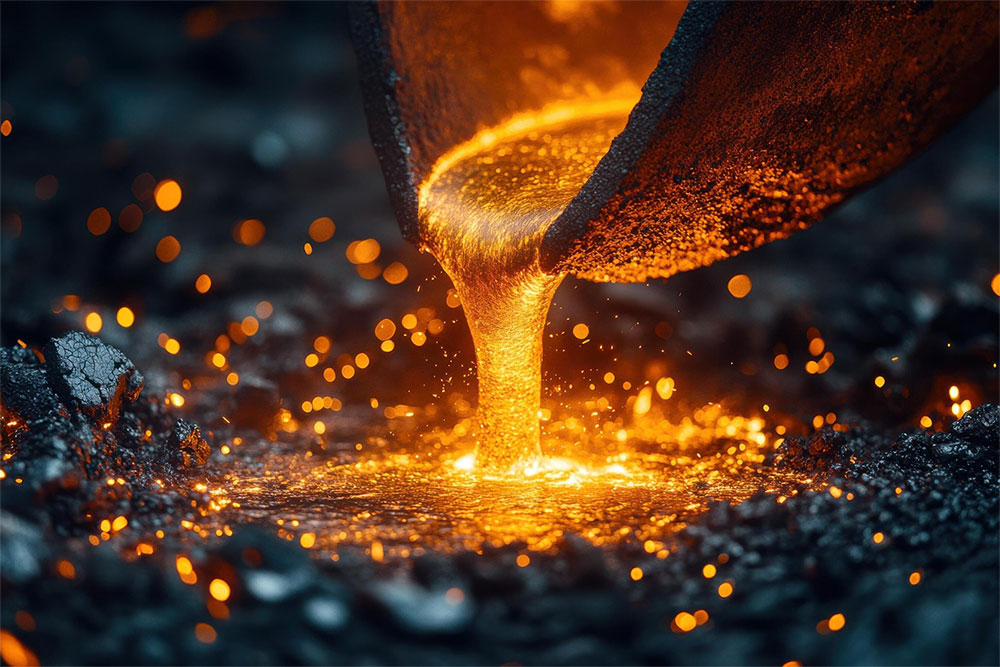 Molten metal in crucible